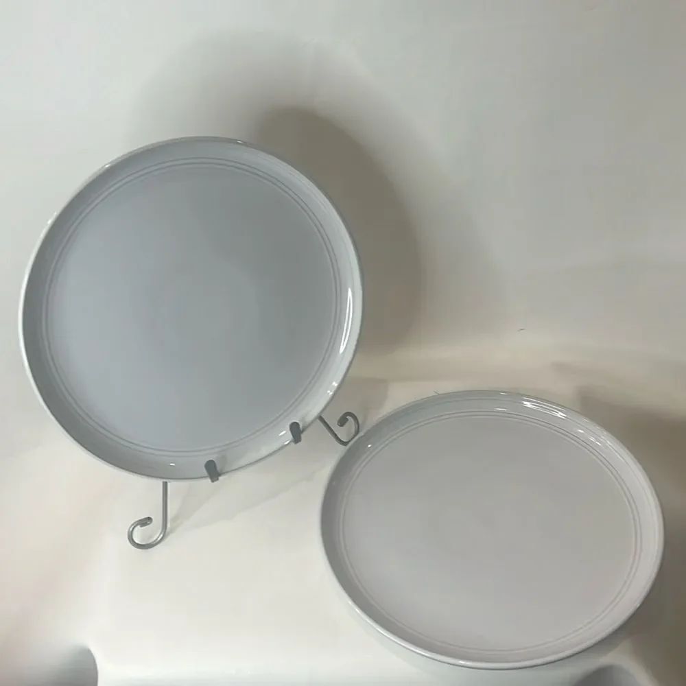 10 Strawberry Street Plates 10 1/4 In Round Raised Sides Micro Dishwasher Set 2